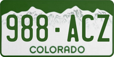 CO license plate 988ACZ