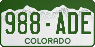CO license plate 988ADE
