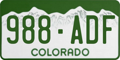 CO license plate 988ADF