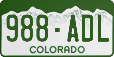 CO license plate 988ADL