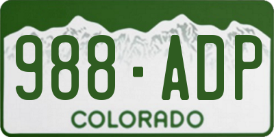 CO license plate 988ADP