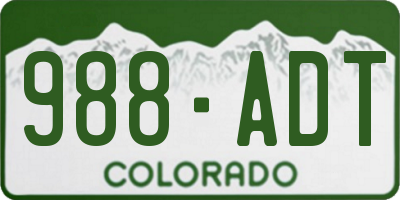 CO license plate 988ADT