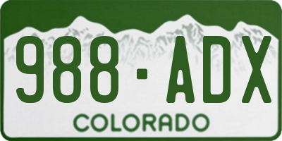CO license plate 988ADX