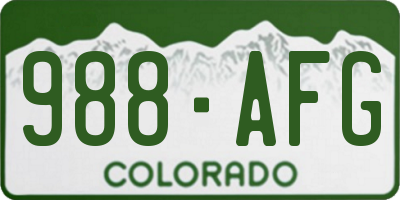 CO license plate 988AFG