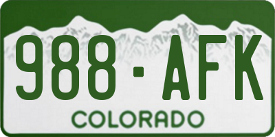 CO license plate 988AFK