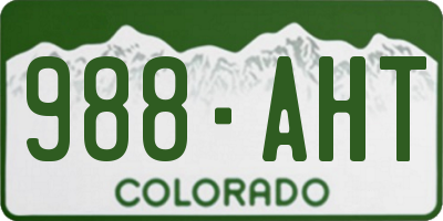 CO license plate 988AHT