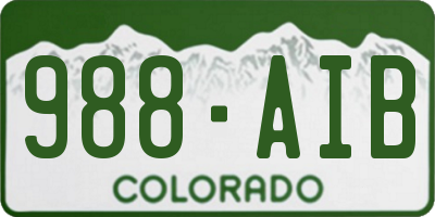 CO license plate 988AIB