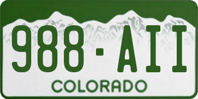 CO license plate 988AII