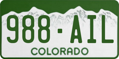 CO license plate 988AIL