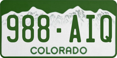 CO license plate 988AIQ