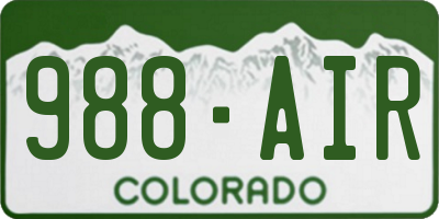 CO license plate 988AIR