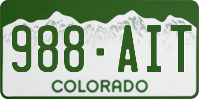 CO license plate 988AIT