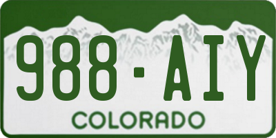 CO license plate 988AIY