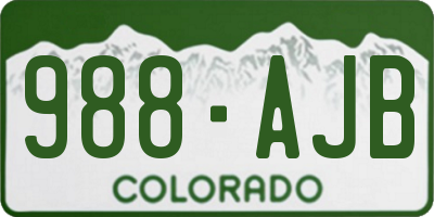 CO license plate 988AJB