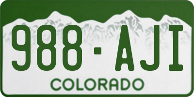 CO license plate 988AJI