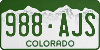 CO license plate 988AJS