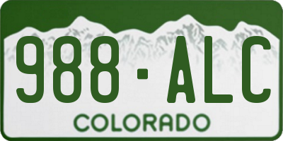 CO license plate 988ALC