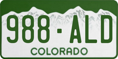 CO license plate 988ALD