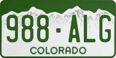 CO license plate 988ALG