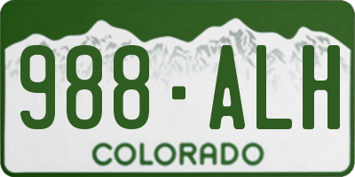 CO license plate 988ALH