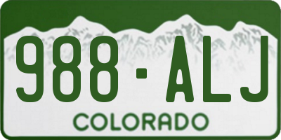 CO license plate 988ALJ