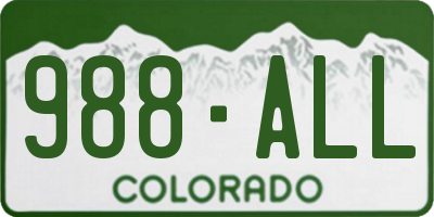 CO license plate 988ALL