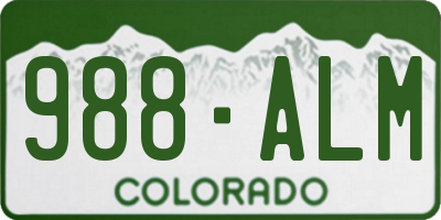 CO license plate 988ALM