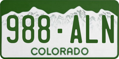 CO license plate 988ALN