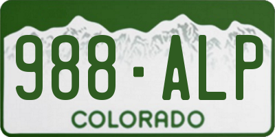 CO license plate 988ALP
