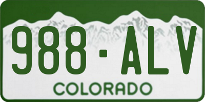 CO license plate 988ALV