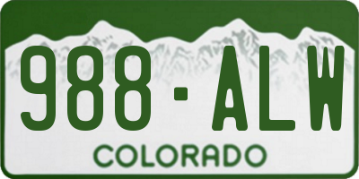CO license plate 988ALW