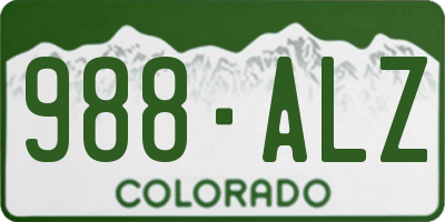 CO license plate 988ALZ