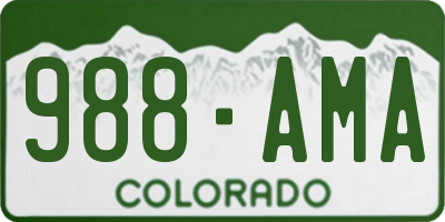 CO license plate 988AMA
