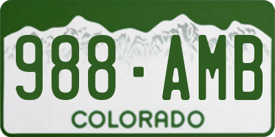 CO license plate 988AMB