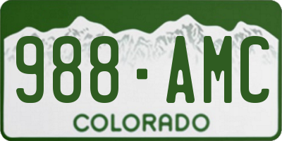 CO license plate 988AMC