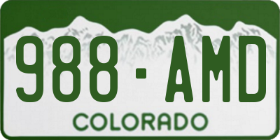 CO license plate 988AMD