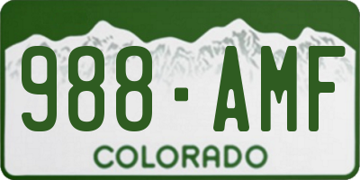 CO license plate 988AMF