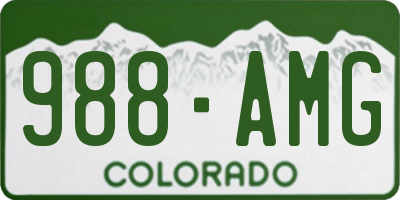 CO license plate 988AMG