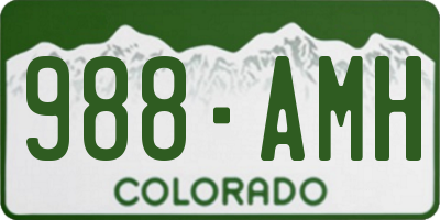 CO license plate 988AMH