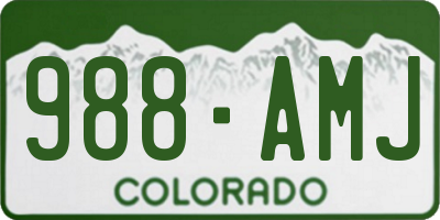 CO license plate 988AMJ