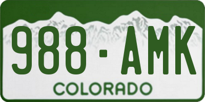CO license plate 988AMK