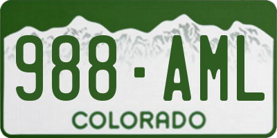 CO license plate 988AML