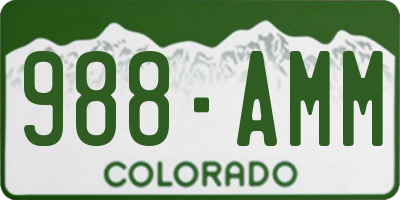 CO license plate 988AMM