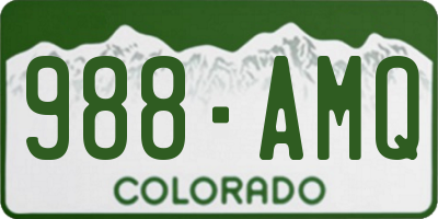 CO license plate 988AMQ