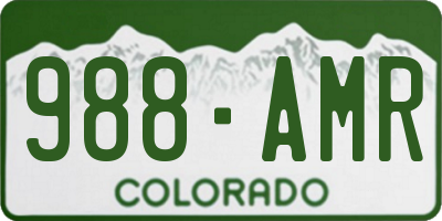 CO license plate 988AMR