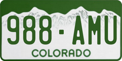 CO license plate 988AMU