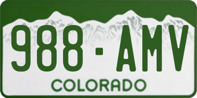 CO license plate 988AMV
