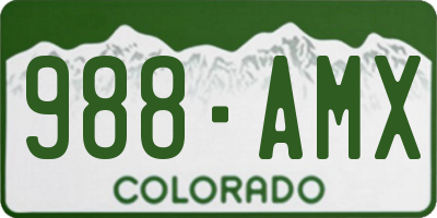 CO license plate 988AMX