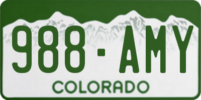 CO license plate 988AMY