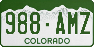 CO license plate 988AMZ